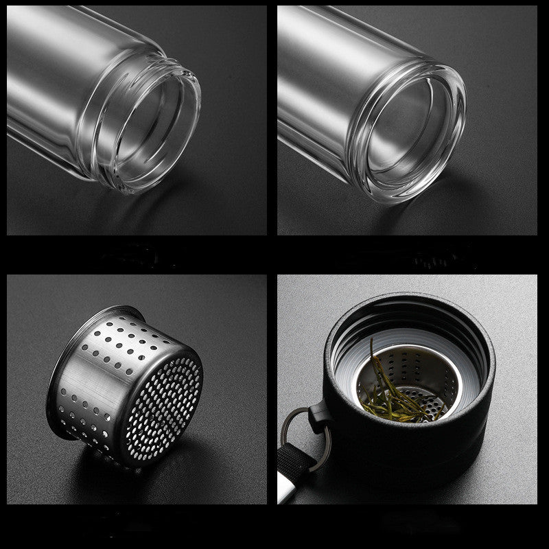 Bouteille à Thé en Verre Borosilicate – Filtre Inox 400 ml - Mixoya