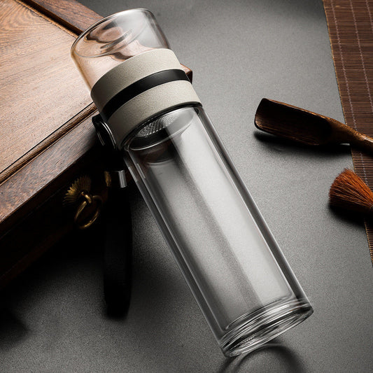 Bouteille à Thé en Verre Borosilicate – Filtre Inox 400 ml - Mixoya