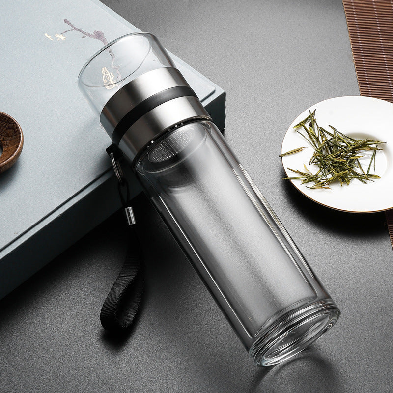 Bouteille à Thé en Verre Borosilicate – Filtre Inox 400 ml - Mixoya