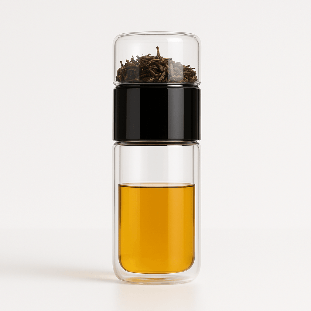 Bouteille à Thé Infusée en Verre 390 ml - Double Chambre & Filtre - 4 Coloris - Mixoya