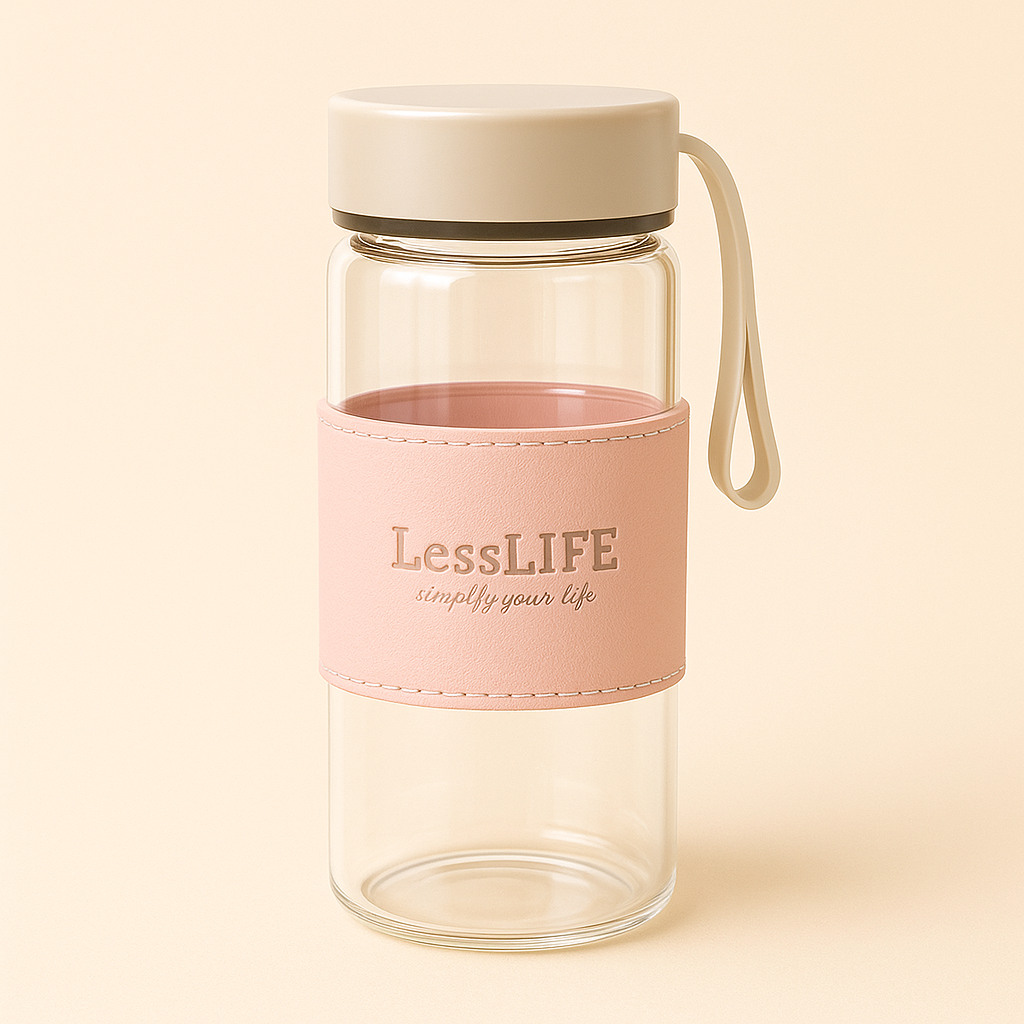 Bouteille en verre LessLIFE – Élégance nomade, pureté préservée - Mixoya
