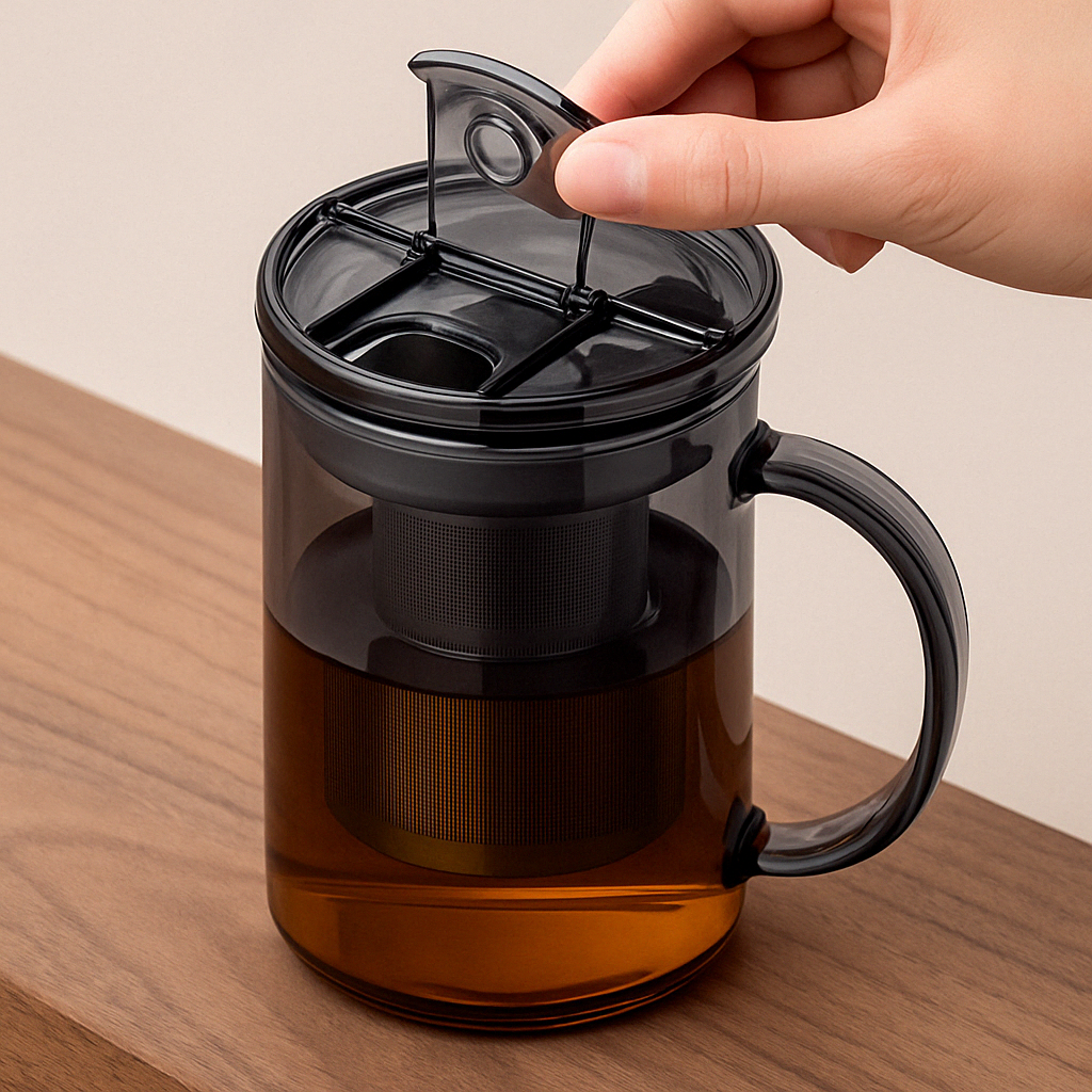 Théière en Verre Borosilicate avec Filtre Inox – Infusion Parfaite, Élégance Moderne - Mixoya