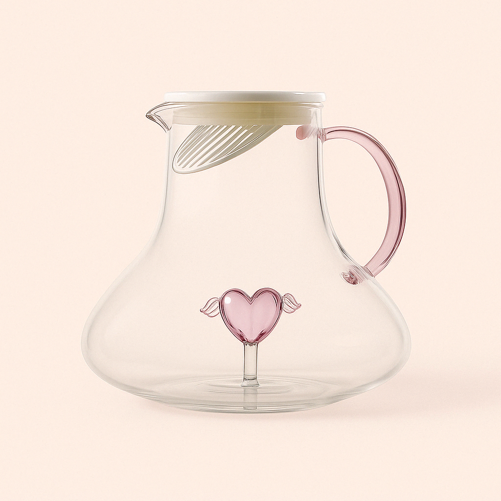 Carafe en Verre Haute Résistance 1,5L + Verre 350ml – Design Créatif - Mixoya