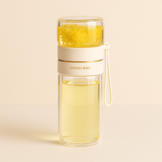 Bouteille Infuseur Isotherme en Verre Borosilicate 400/450 ml - Double Paroi - Étanche - Mixoya