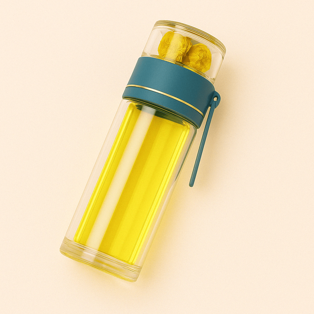 Bouteille Infuseur Isotherme en Verre Borosilicate 400/450 ml - Double Paroi - Étanche - Mixoya