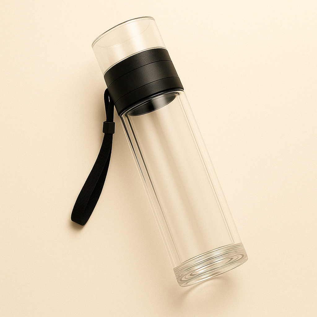 Bouteille à Thé en Verre Borosilicate – Filtre Inox 400 ml - Mixoya