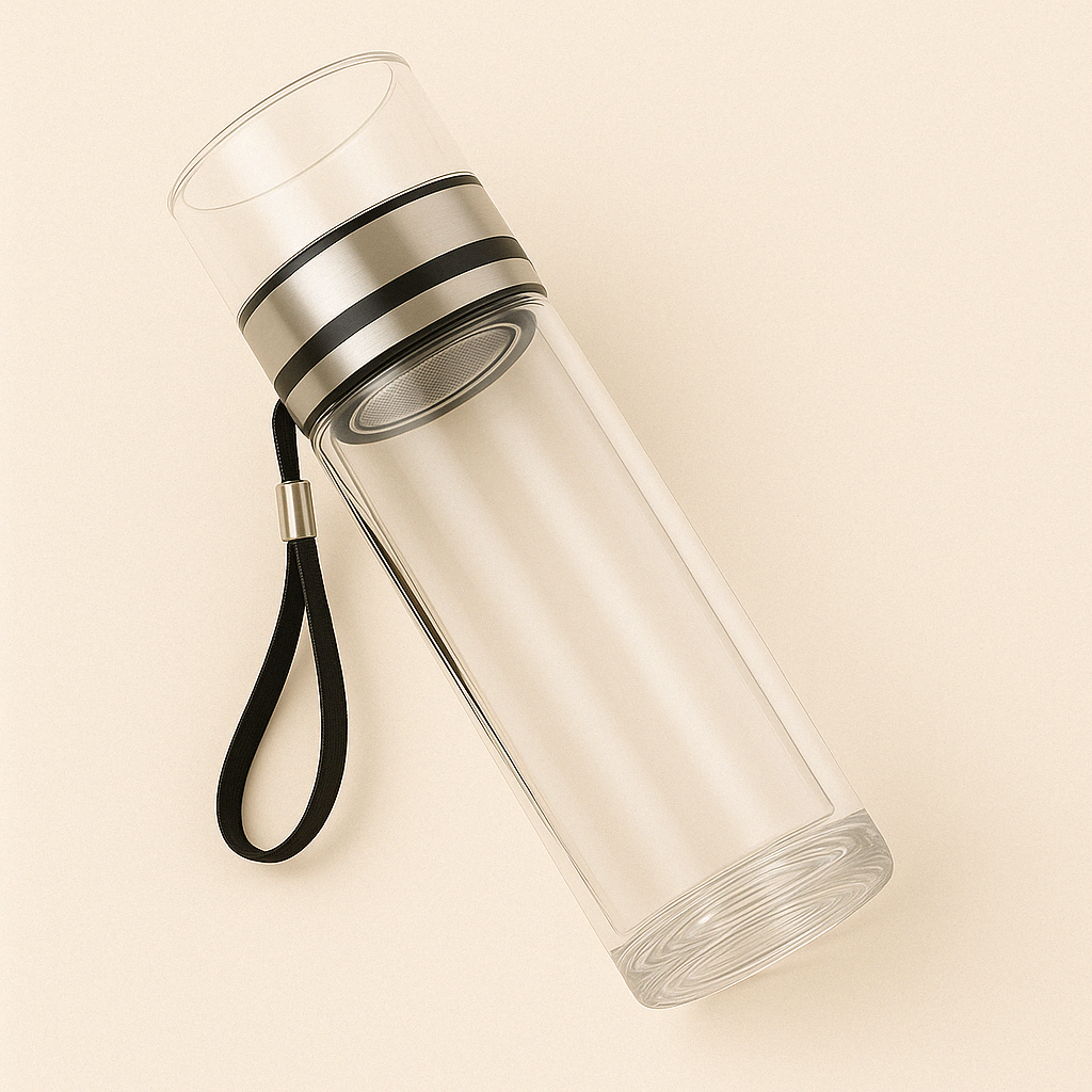 Bouteille à Thé en Verre Borosilicate – Filtre Inox 400 ml - Mixoya