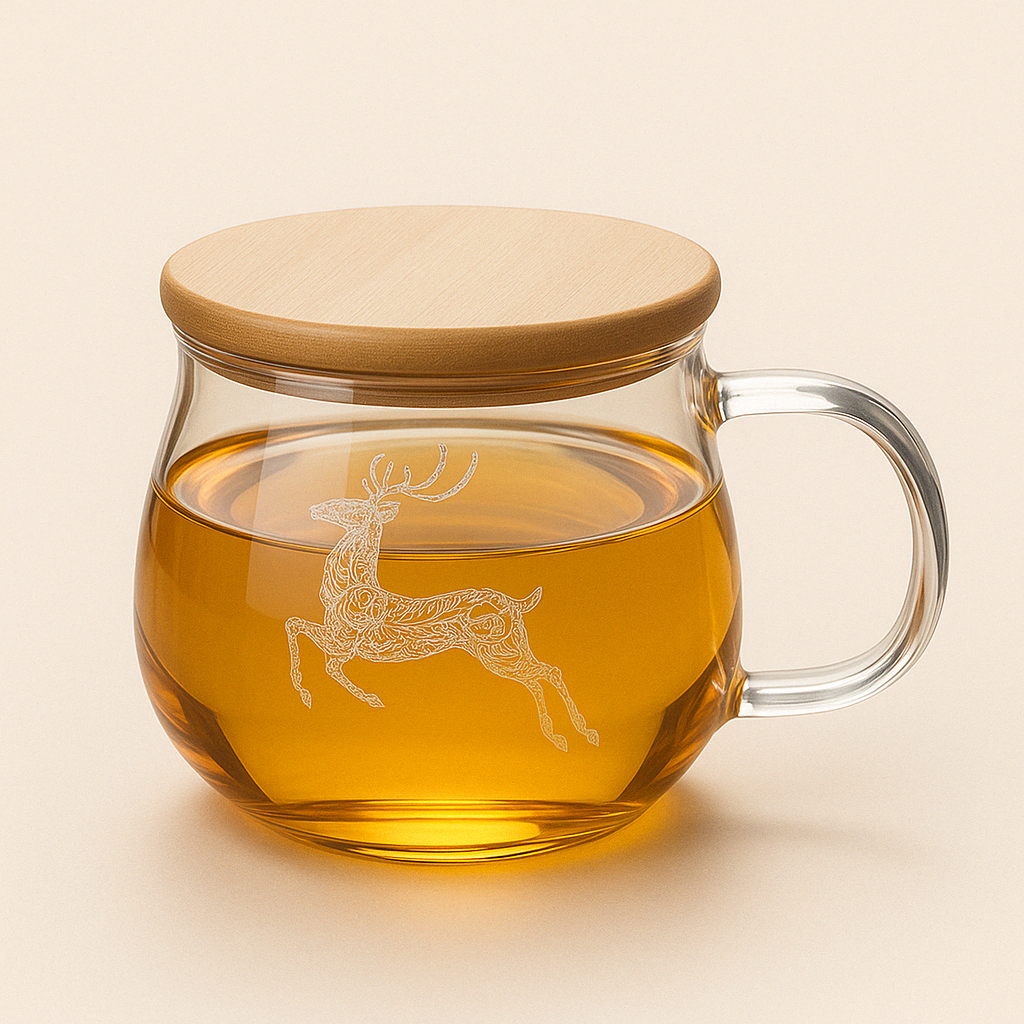 Tasse à Thé en Verre Borosilicate 500 ml – Couvercle Bambou ou Verre - Mixoya