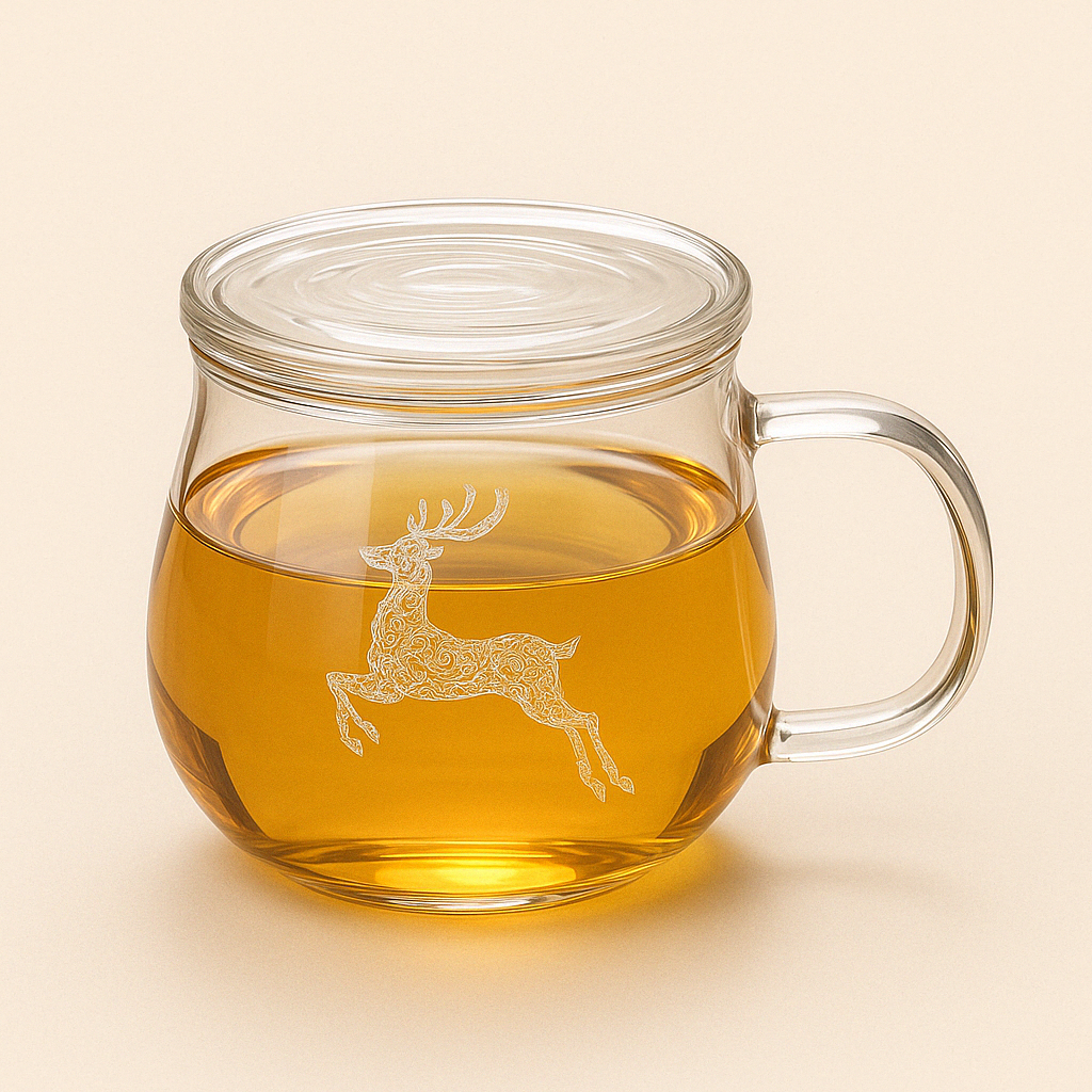 Tasse à Thé en Verre Borosilicate 500 ml – Couvercle Bambou ou Verre - Mixoya