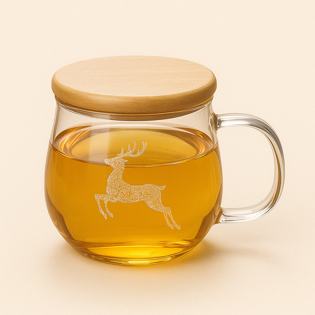 Tasse à Thé en Verre Borosilicate 500 ml – Couvercle Bambou ou Verre - Mixoya