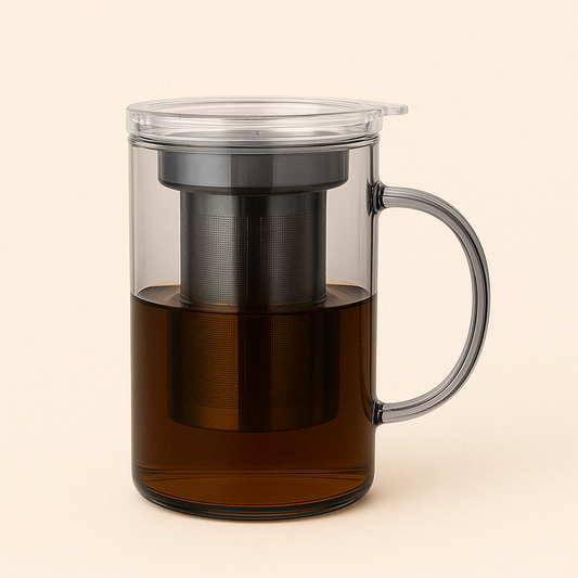 Théière en Verre Borosilicate avec Filtre Inox – Infusion Parfaite, Élégance Moderne - Mixoya