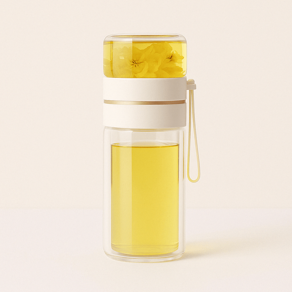 Bouteille Infuseur Isotherme en Verre Borosilicate 400/450 ml - Double Paroi - Étanche - Mixoya