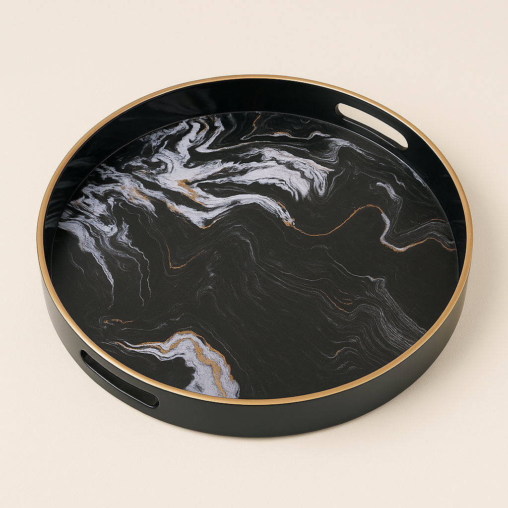 Plateau à Thé en Céramique - Édition Luxe pour l'Art de la Table Raffiné - Mixoya