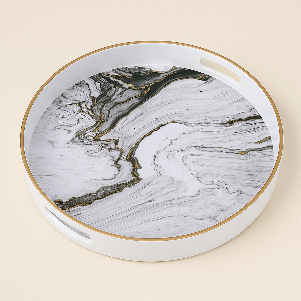 Plateau à Thé en Céramique - Édition Luxe pour l'Art de la Table Raffiné - Mixoya