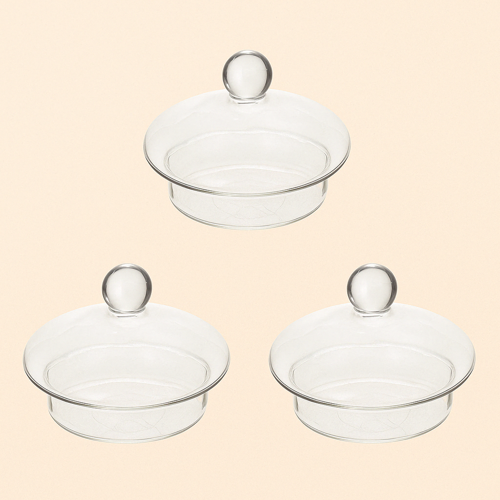 Lot de 3 couvercles en verre pour théière 600 ml – Accessoires pratiques & résistants - Mixoya