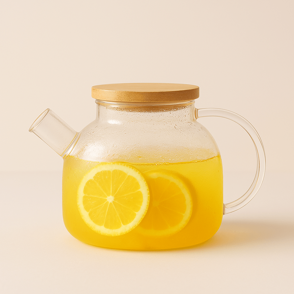 Théière en Verre Borosilicate 1L – Couvercle Bambou Naturel - Mixoya