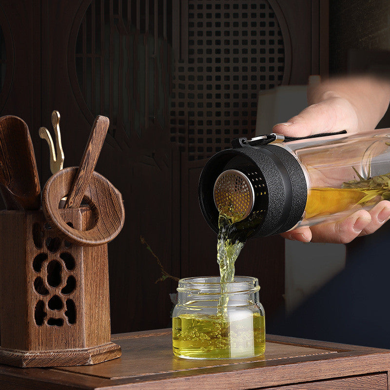 Bouteille à Thé en Verre Borosilicate – Filtre Inox 400 ml - Mixoya
