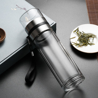 Bouteille à Thé en Verre Borosilicate – Filtre Inox 400 ml - Mixoya