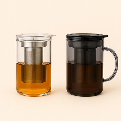 Théière en Verre Borosilicate avec Filtre Inox – Infusion Parfaite, Élégance Moderne - Mixoya