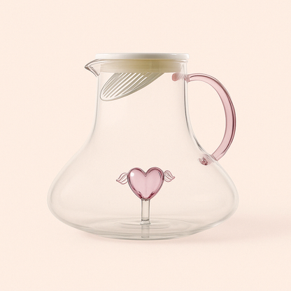 Carafe en Verre Haute Résistance 1,5L + Verre 350ml – Design Créatif - Mixoya