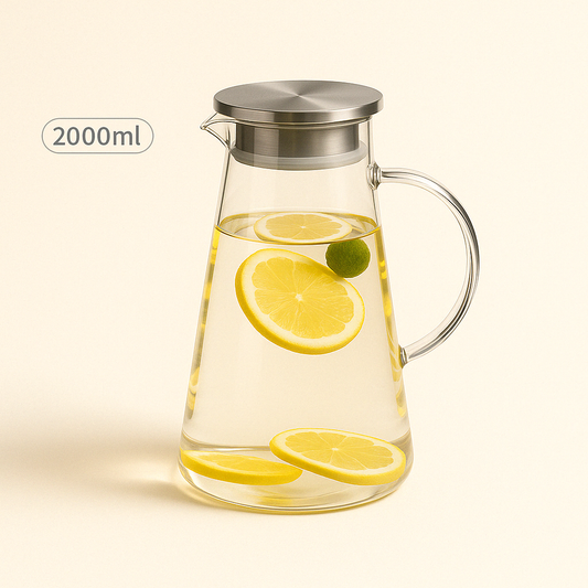 Carafe en Verre Borosilicate 2L – Élégance Nordique pour Toutes Vos Boissons - Mixoya