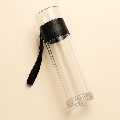 Bouteille à Thé en Verre Borosilicate – Filtre Inox 400 ml - Mixoya