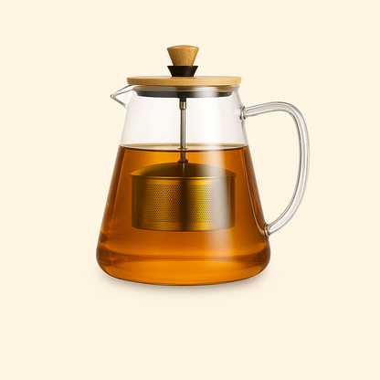 Théière en Verre Borosilicate avec Filtre Inox – 750 ml, 950 ml ou 1,5 L - Mixoya