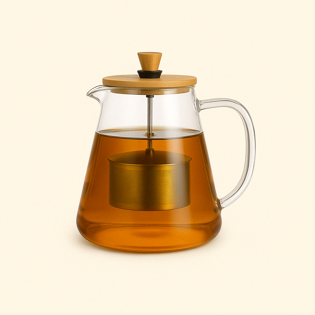 Théière en Verre Borosilicate avec Filtre Inox – 750 ml, 950 ml ou 1,5 L - Mixoya