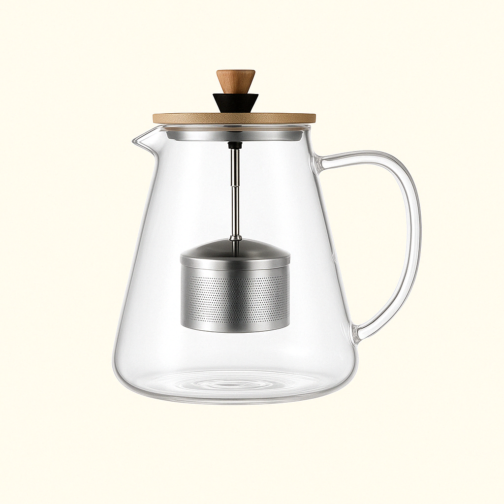 Théière en Verre Borosilicate avec Filtre Inox – 750 ml, 950 ml ou 1,5 L - Mixoya