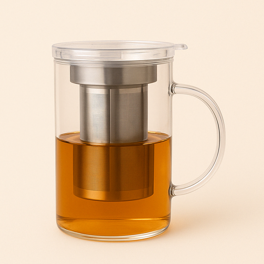 Théière en Verre Borosilicate avec Filtre Inox – Infusion Parfaite, Élégance Moderne - Mixoya