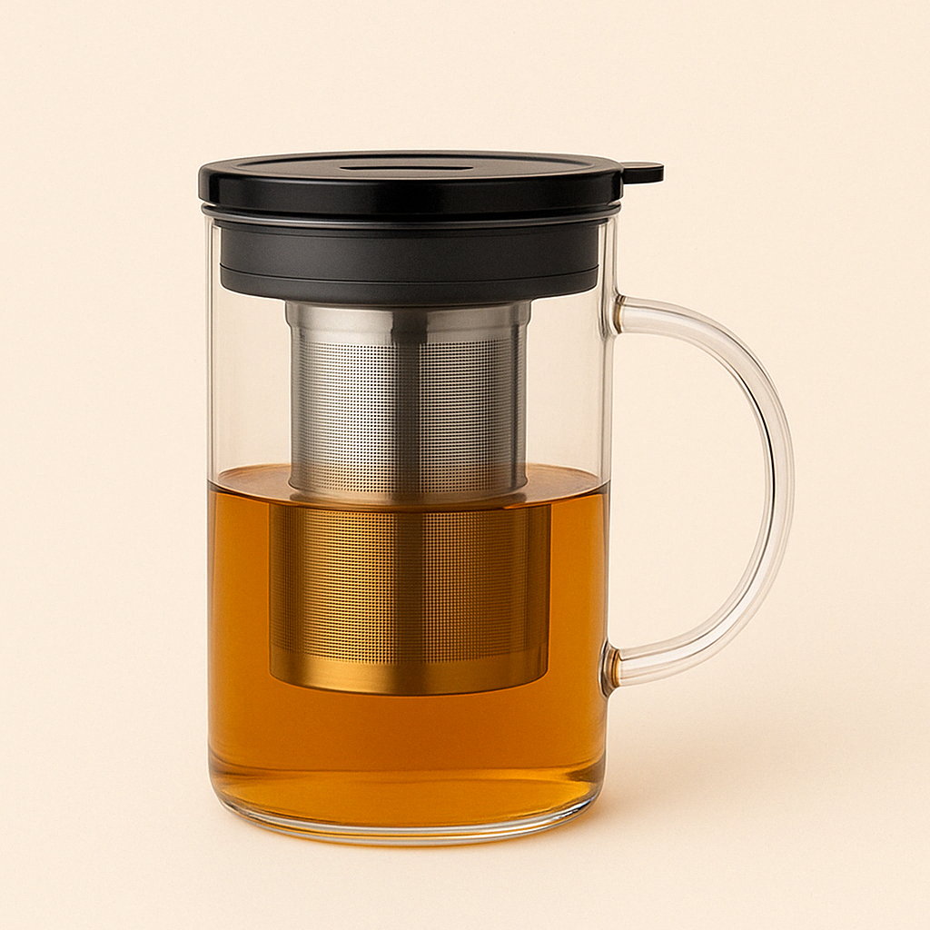 Théière en Verre Borosilicate avec Filtre Inox – Infusion Parfaite, Élégance Moderne - Mixoya