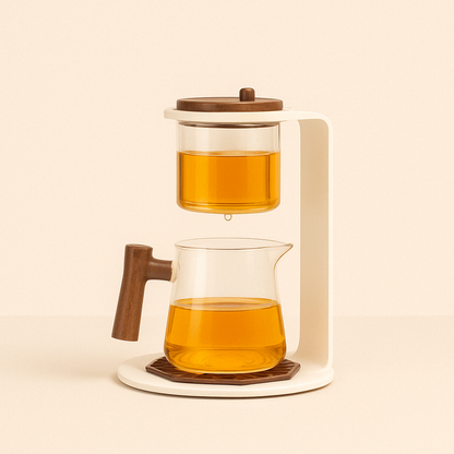Set Théière en Verre avec Support Élégant – Art de l’Infusion Haute Précision - Mixoya