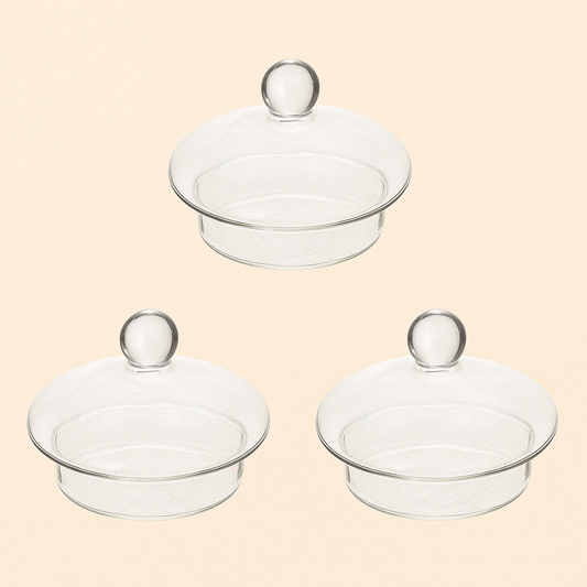 Lot de 3 couvercles en verre pour théière 600 ml – Accessoires pratiques & résistants - Mixoya