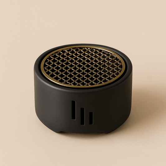 Réchaud à Thé en Céramique Noire - Grille Dorée ou Cuivrée - Mixoya