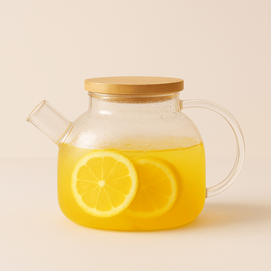 Théière en Verre Borosilicate 1L – Couvercle Bambou Naturel - Mixoya